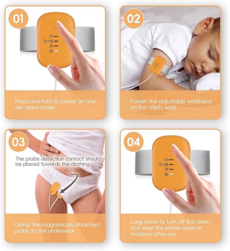 RLOVAL Bed Wetting Alarm,Bedwetting Alarm with High Sensitivity,Loud Sound and Strong Vibration,USB Charging Lasts A Long Time,Potty Training - Image 5
